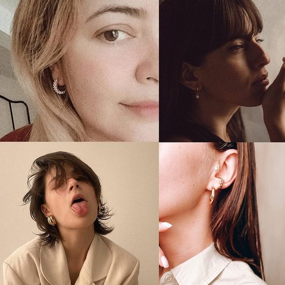 New 36 Pairs Gold Hoop Earrings Set for Women Girls, Fashion Dangle Heart - Picture 4 of 7